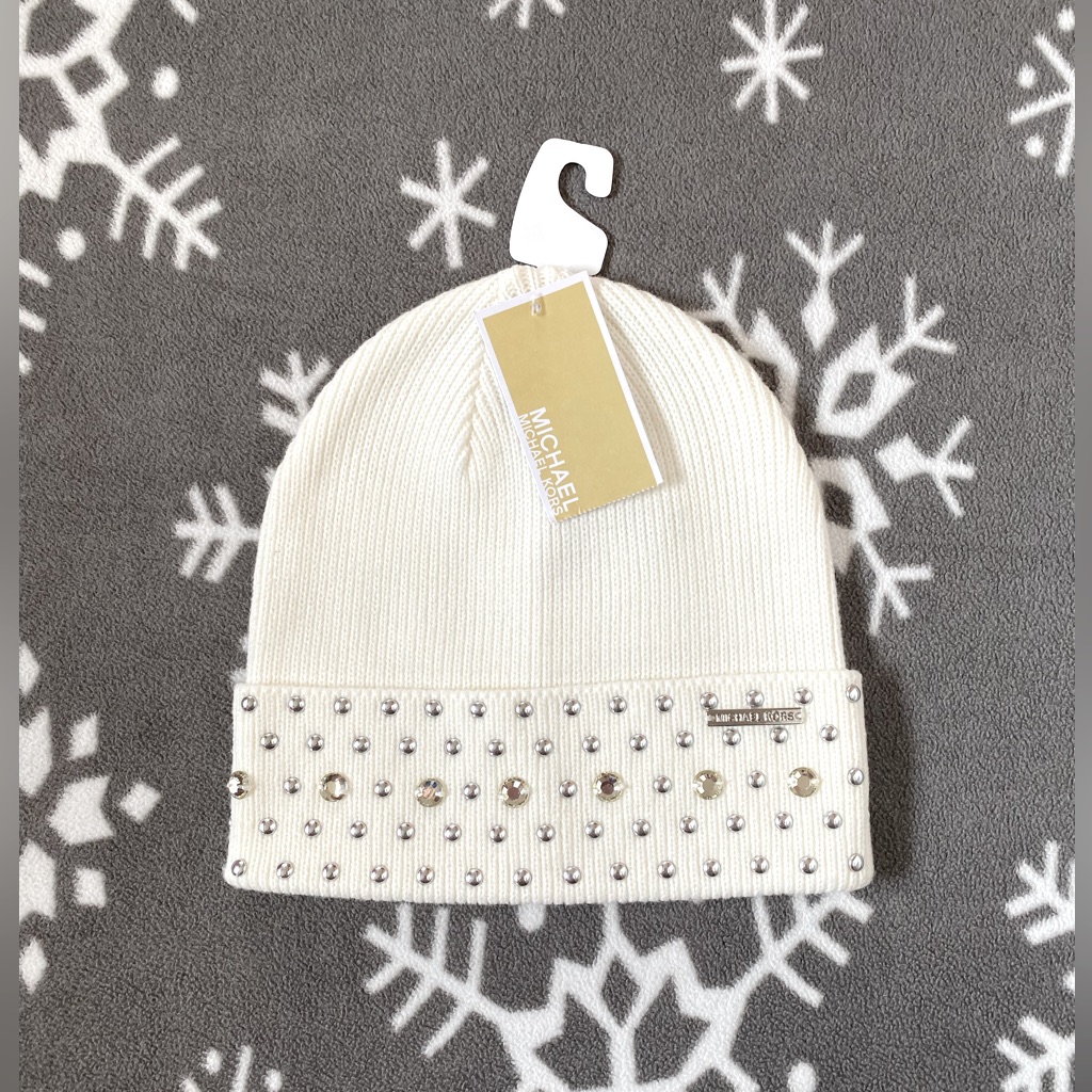 Michael Michael Kors Women's Knit Beanie Hat With Rhinestone Embellishment